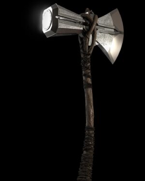 Ryan Meinerding Instagram - Thor from Avengers:  Infinity War!  This is most of my contribution to his look from the film, including his overall design, Stormbreaker, his eyepatch and his new eye.  All of these were done in preproduction and all the designs changed as they were brought to life by the different departments on the film.  Everyone did such an incredible job, and @chrishemsworth is amazing!  A polished model of Stormbreaker was done by the amazing @adamwross