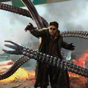 Ryan Meinerding Instagram - Doc Ock attacks!  This scene is so amazing!  Seeing Otto on screen again is unbelievable.  This is a keyframe I did for the sequence heavily referencing an awesome Marvel Tales cover by Todd McFarlane.