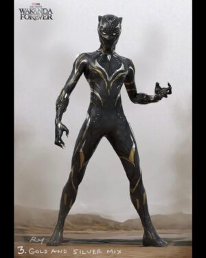Ryan Meinerding Instagram - Black Panther from Black Panther: Wakanda Forever!  It was awesome to work for Ryan Coogler again.  As always thank you to Kevin, Nate, and Ryan for having me on the project.  And thank you to the amazing Vis Dev team on this project, you all crushed it.  And of course thank you to Ruth for doing a a brilliant job on the costumes.  Check out some of the Vis Dev artists who worked on the project— @joshnizzi.art @phil_boutte @philjdsaunders @adigranov @kachristensen_art @anthony_francisco_art @wes_burt @jeffsimpsonkh @aleksibriclot @naomiful