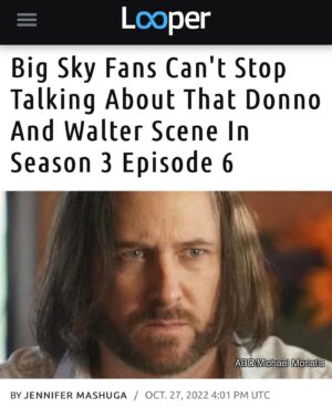 Ryan O'Nan Instagram - YOU GUYS ARE SO RAD!! Big Sky’s very own Ren Bhullar @janina sent this to me and I’m so damn grateful. The articles written by the kickass writers at @looperhq  Deepayan Sengupta and ❤️ @jshugs711 have a bunch of hilarious and heartfelt tweets and comments from fans of the show and fans of Donno. I feel so thankful to all of you who continue to be so supportive. I LOVE IT!! This show is such a joy to work on. @bigskyabc #bigsky #donno #❤️ #🪓 #best #fans #ever

But one thing I have to say, Donno would just be a long haired chubby henchman without the incrediblely weird fun lines he says. And the credit for that belongs to our amazing writers who treat Donno with a lot of love. Specifically @elrudest Sharon Lee Watson, @kylelongstory @dominique.a.holmes @akchappell Christine Roum, @bmccauleyj , Jason Wilborn, @benjysteinberg Endless love and respect ❤️🙏❤️