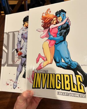 Ryan Ottley Instagram - This month, a new INVINCIBLE library volume 5. I drew all new covers for these. Library volumes are my favorite collected versions because… they oversized, they got sketchbook sections! For those of you that like the big art and to see how we created the Invincible series.