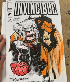 Ryan Ottley Instagram - Hakuna matata… Battle Beast and Scar commission done at @wasummercon