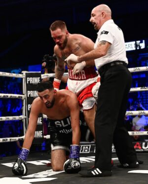 Ryan Taylor Instagram - YA KNOW WE GOTTA RUN THIS ONE AGAIN! ASAP! @misfitsboxing @daznboxing @sauerlandbros @mamstaylor 

What an incredible challenge lastnight was. If I listened to my corner JUST a little bit more I wouldn’t have walked into the punch that changed the whole night for me. From that right hand that hit my nose I couldn’t breath there was so much blood coming through that’s why I had to spit it at everyone 🤣🤣🤦🏼‍♂️🤦🏼‍♂️ BUT YOOOO!!!! What a fucking night. Big love to everyone who came and supported. Big love to my team! My COACH @joshuaridgwell love you kid you have the brightest future ahead of you. My Other coach and big brother @kanem14 the Danger!!!!! Couldn’t have done this without you g. @connortierneybkfc my brum brudda who loves to fight without gloves and next camp is going to be a much bigger part of. My S&C @kk_dubai and the whole of the gang at @strongcombat_hq @ramzi_yahia @mounirlazzez @john_boimma @younes_rabah_ my brothers for life. I just started fighting this year and Clearly ring experience shows in my Opponents performance. I WANNA GO AGAIN! NOWW!! Fair play to slimmy tits for getting the win but I know he’s not gonna get me out his head after punching me with all he’s got and I just kept walking him down 🤦🏼‍♂️🤣 WHAT A NIGHT. Thank you boxing this is definitely my new sport I love it. Now back to the drawing board 😈🤩🤩 #boxing #ryantaylor #everythingcerti #slimstillabitch 😉