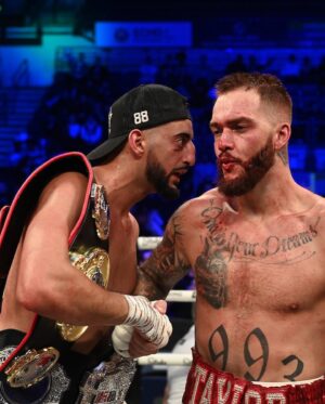 Ryan Taylor Instagram - YA KNOW WE GOTTA RUN THIS ONE AGAIN! ASAP! @misfitsboxing @daznboxing @sauerlandbros @mamstaylor 

What an incredible challenge lastnight was. If I listened to my corner JUST a little bit more I wouldn’t have walked into the punch that changed the whole night for me. From that right hand that hit my nose I couldn’t breath there was so much blood coming through that’s why I had to spit it at everyone 🤣🤣🤦🏼‍♂️🤦🏼‍♂️ BUT YOOOO!!!! What a fucking night. Big love to everyone who came and supported. Big love to my team! My COACH @joshuaridgwell love you kid you have the brightest future ahead of you. My Other coach and big brother @kanem14 the Danger!!!!! Couldn’t have done this without you g. @connortierneybkfc my brum brudda who loves to fight without gloves and next camp is going to be a much bigger part of. My S&C @kk_dubai and the whole of the gang at @strongcombat_hq @ramzi_yahia @mounirlazzez @john_boimma @younes_rabah_ my brothers for life. I just started fighting this year and Clearly ring experience shows in my Opponents performance. I WANNA GO AGAIN! NOWW!! Fair play to slimmy tits for getting the win but I know he’s not gonna get me out his head after punching me with all he’s got and I just kept walking him down 🤦🏼‍♂️🤣 WHAT A NIGHT. Thank you boxing this is definitely my new sport I love it. Now back to the drawing board 😈🤩🤩 #boxing #ryantaylor #everythingcerti #slimstillabitch 😉