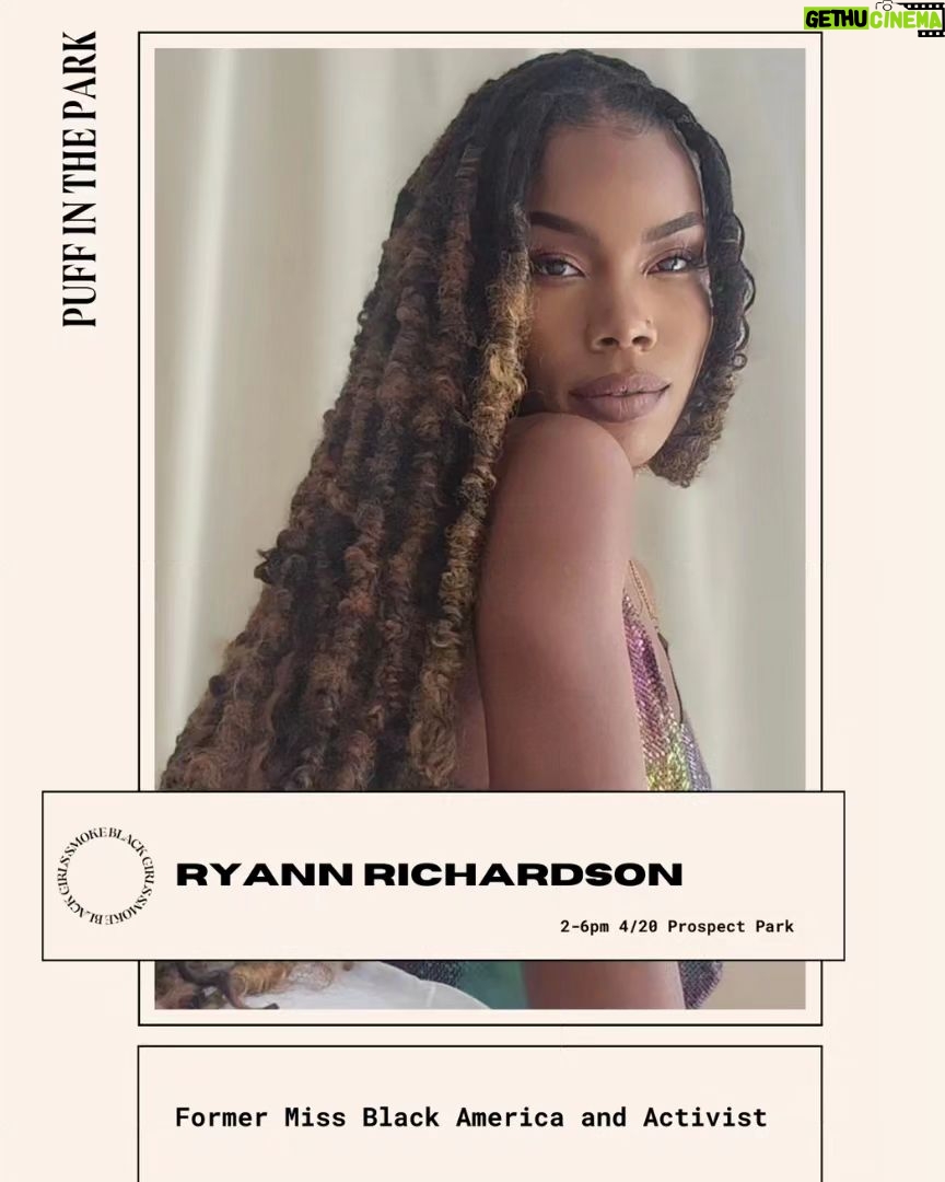 Ryann Richardson - 3 Likes - Happy 4/20, loves!
Stop #1 on your list today should be #prospectpark for @blackgirlssmoke #puffinthepark!
I'm hosting 🎤 today from 2-6p. Pull up onnnnnnnn me!