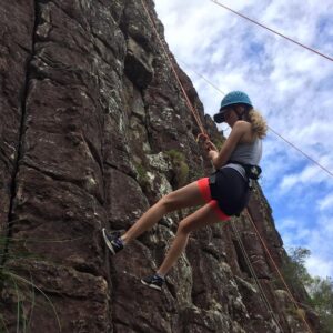 Rylee Mackintosh Instagram - After climbing one of the Glass House Mountains we rock climbed to the very top and abseiled down (multiple times). Even got battle wounds to prove the rock climb 😂🙈⛰