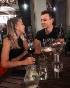Sabina Dlouhá Instagram - I love the way your eyes sparkle when you smile 💕.
#couple #love #smile #trip #ceskebudejovice #mydva #wineandbeer