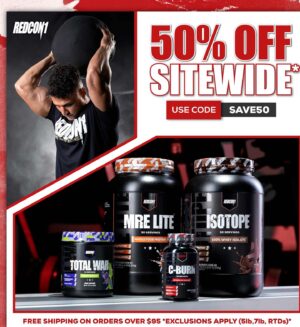 Sage Northcutt Instagram - If you need any protein, MRE is my favorite and @redcon1 has 50% off sitewide right now! 

#TeamRedcon1 Link in Bio