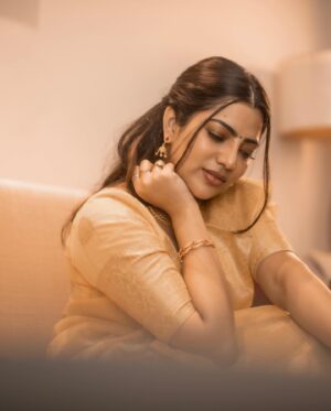 Sai Priya Deva Instagram - Wish you happy Diwali 🪔 Diwali special 🥰🪔PC: @jerald #happy #happydiwali #celebration #saree #yellowsaree #indianstyle #sweet #beyourself #loveyourself #spacialday #photography