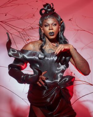 Saint Instagram - When my drag journey began I could have never imagined being here now. 🥀

📸: @ericrichardmagnussen 
Hair by : @wigsbyatlas 
Designed in collaboration with @mr.oystr 
Made by : @plastiquepussey 

Garment made by : @plastiquepussey