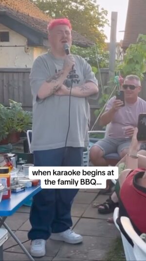 Saint Harison Instagram - what’s a bbq without a bit of karaoke 😅