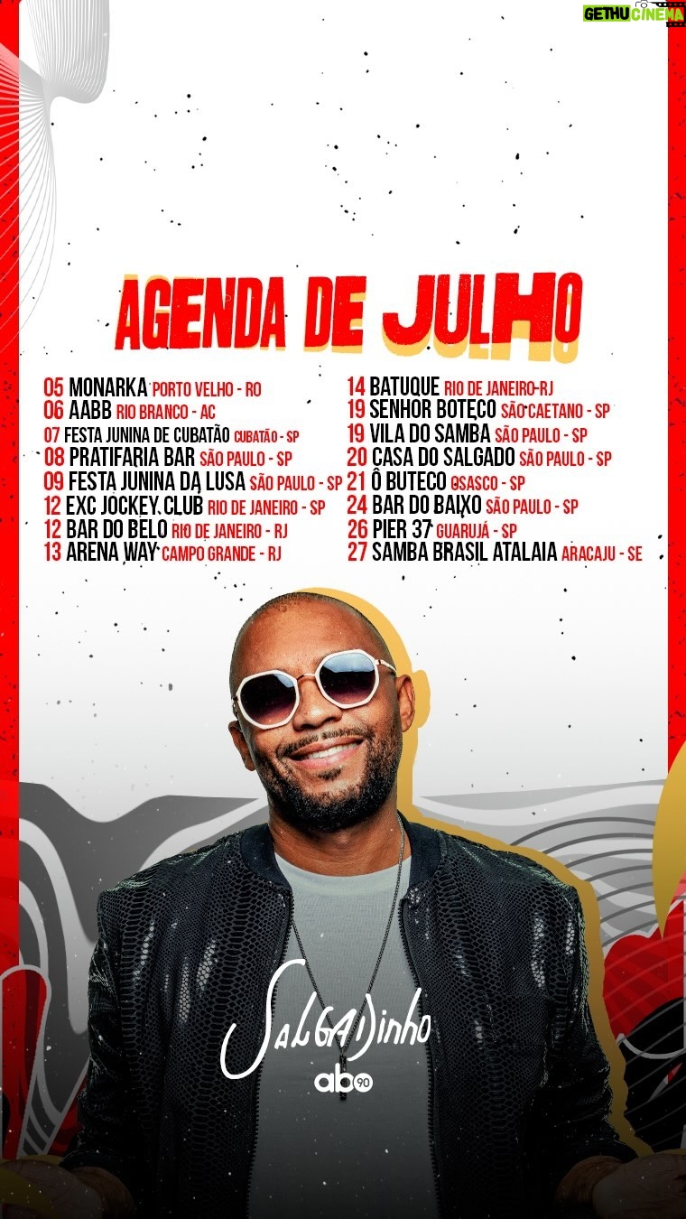 Salgadinho - 3 Likes - Agenda de Julho no ar 🚀🎶❤️ Em qual show eu posso te esperar? 👇🏿✍🏿