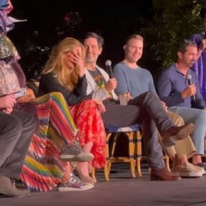 Sally Pressman Instagram - Last night, our school put together a night to celebrate #pride with @bestindragshow 🌈 Truly one of the most upbeat, fun nights we’ve had in a WHILE. 
Did we get pulled into the “Newlywed Game”? Yes we did (thank you @ericahansonb ) 
A little clip to when David was brought back in to answer “the weirdest gift you’ve eveee given her”. Let’s just say, there have been A LOT. 
Let’s also say, we got zero points.

Thank you @kmaclellan6 and @bcurranjr and the brilliant @bestindragshow