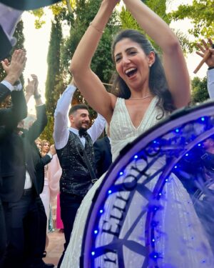 Salma Hindy Instagram - Had the absolute honour of celebrating Palestinian love in Spain this past week, with the happiest bride I’ve ever seen 😍😍😍 alf alf mabrook to my sister @larafeh7 & @bilalabusaad - who brought together the most wonderful group of souls from all over the world. Thank you all for giving me a family for a week 🥹 and for convincing me to come back to both Spain and New York (didn’t take much). I’m tanned, healed, inspired and sweaty from dancing all at once 💗💗💗