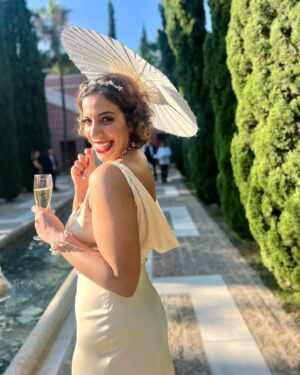 Salma Hindy Instagram - Had the absolute honour of celebrating Palestinian love in Spain this past week, with the happiest bride I’ve ever seen 😍😍😍 alf alf mabrook to my sister @larafeh7 & @bilalabusaad - who brought together the most wonderful group of souls from all over the world. Thank you all for giving me a family for a week 🥹 and for convincing me to come back to both Spain and New York (didn’t take much). I’m tanned, healed, inspired and sweaty from dancing all at once 💗💗💗