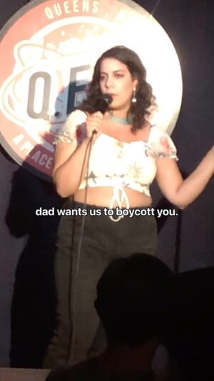Salma Hindy Instagram - lol found this clip from 2 years ago of my dad telling my family to boycott me

 #boycott #bds #israel #palestine #funny #joke #reels #standup #standupcomedy #family #familydrama