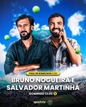Salvador Martinha Instagram - Uma dupla de milhões para uma final de emoções 🤩

Bruno Nogueira e Salvador Martinha voltam a juntar-se numa transmissão alternativa para comentar a Final de Wimbledon! É como dizem: equipa que ganha não se mexe!

📆 Domingo, 14 de julho
⏰ A partir das 13:45
📺 sport.tv5

#sporttvportugal #TENISnasporttv #Wimbledon