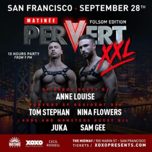 Sam Gee Instagram - SAN FRANCISCO
I cannot wait to perform this year during Folsom for the annual @xoxo_sanfrancisco @matineegroup PERVERT party! 
This is a party you won’t want to miss! 🔥

Get your tickets now before they sell out! - xoxopresents.com