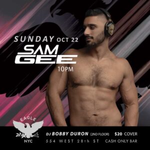 Sam Gee Instagram - NYC 
See you this Sunday at @eaglenyc 🦅🔥