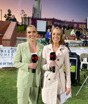 Sam Lane Instagram - Willlld game. 
Final term 🎯 from 50-gamer Mikala Cann, aka The Bull, and Pies upset Lions by five pts at Springers @7afl @abbeycholmes @jasonbennetttv @kate.mac.9 @collingwood_fc d @brisbanelions @aflwomens @afl @mikicann 🎯
