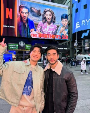 Sam Li Instagram - The love from NYC has been unreal ❤️‍🔥❤️‍🔥❤️‍🔥 seriously… pinch us we must be dreaming… mucho gracias for the continued support guys 😭 please tell all ur frens and fam about us 🙏 lets get this show numba ONE!!! #thebrotherssun @netflix @netflixgeeked @netflixgolden