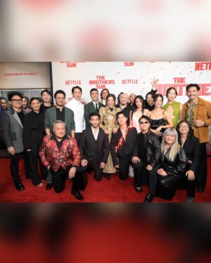 Sam Li Instagram - little late to the party but TYSM for watching THE BROTHERS SUN ❤️‍🔥 what an incredible journey it has been, this truly has been a dream come true. From the bottom of my heart, THANK YOU. This is fosho a core memory that has been unlocked that will last me a lifetime 🔓

We wouldn’t be here if not for you guys. This action packed comedy has so much to offer. So if you haven’t seen it, make sure to check it on @netflix !! We all poured our heart and soul into this series 😭❤️‍🔥

PR: @jillfritzopr 
The Styling: @parkerharwood 
The Fit: @privatepolicyny 
The Light Piece: @juno.shen 
The Grooming: @ayaeyamamoto