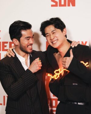 Sam Li Instagram - little late to the party but TYSM for watching THE BROTHERS SUN ❤️‍🔥 what an incredible journey it has been, this truly has been a dream come true. From the bottom of my heart, THANK YOU. This is fosho a core memory that has been unlocked that will last me a lifetime 🔓

We wouldn’t be here if not for you guys. This action packed comedy has so much to offer. So if you haven’t seen it, make sure to check it on @netflix !! We all poured our heart and soul into this series 😭❤️‍🔥

PR: @jillfritzopr 
The Styling: @parkerharwood 
The Fit: @privatepolicyny 
The Light Piece: @juno.shen 
The Grooming: @ayaeyamamoto