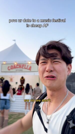 Sam Li Instagram - I mean atleast he’s resourceful 🤷‍♂️

#dating #cheap #datingmemes #coachella #explore #comedy #musicfestival