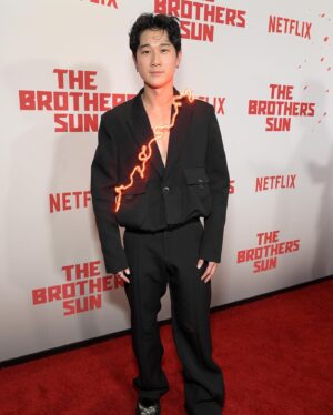 Sam Li Instagram - little late to the party but TYSM for watching THE BROTHERS SUN ❤️‍🔥 what an incredible journey it has been, this truly has been a dream come true. From the bottom of my heart, THANK YOU. This is fosho a core memory that has been unlocked that will last me a lifetime 🔓

We wouldn’t be here if not for you guys. This action packed comedy has so much to offer. So if you haven’t seen it, make sure to check it on @netflix !! We all poured our heart and soul into this series 😭❤️‍🔥

PR: @jillfritzopr 
The Styling: @parkerharwood 
The Fit: @privatepolicyny 
The Light Piece: @juno.shen 
The Grooming: @ayaeyamamoto