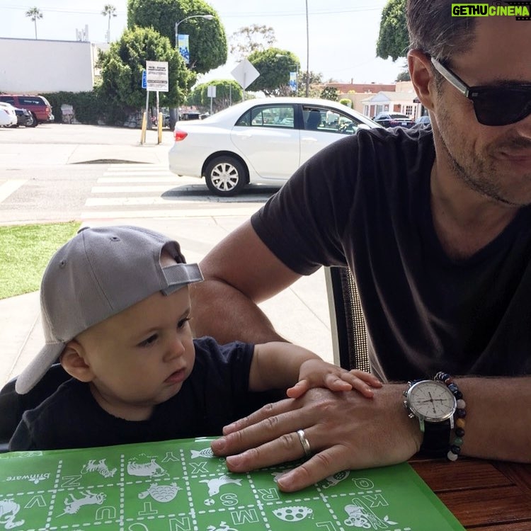 Sam Page - 6.3K Likes - Almost a wrap on The Bold Type Season 1. Can't wait to get home to my wife and this little dude #Homies4Life