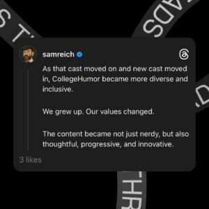 Sam Reich Instagram - CollegeHumor is dead. Long live Dropout. 👑