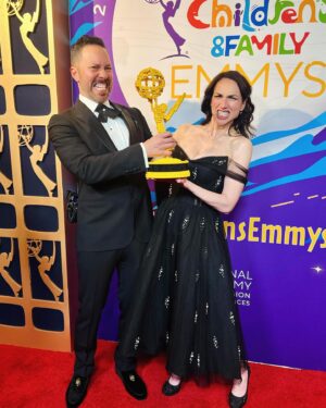 Sam Riegel Instagram - What a night! Congrats to my fellow nominees @edenriegel, @ashleyngudewitt and Allyson Bosch. Hire them! Shout out to @qgar for taking great pics, @nic_smal and @lucy__heavens for being gracious table mates, the cast and crew of @moongirldevildinosaur for a victorious night, and HUGE thanks to @egodeathnchill for styling the lewks.