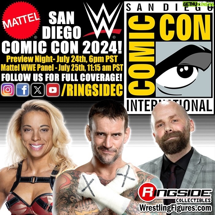 Sam Roberts - 3K Likes - #ComicCon2024 @Mattel @WWE Panel Announced! 🚨‼️👀
The Mattel WWE Elite Squad defends their title again as the Action Figure champions of Comic-Con with all-new WWE action figure reveals and WWE Superstar guests CM Punk & Zoey Stark! Hosted by Sam Roberts!
Follow us for all our #SanDiegoComicCon 2024 coverage!
#RingsideCollectibles #WrestlingFigures #WWEEliteSquad #WWE #Mattel #SDCC #SDCC2024 #ComicCon #ComicCon2024 #MattelWWEPanel #CMPunk #ZoeyStark