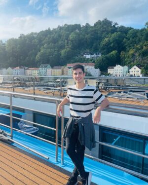 Sam Tsui Instagram - Europe trip 2023 - Passau, Česky Krumlov, Dürnstein, Vienna, Bratislava, Budapest 🌍 @caseybreves and I had an amazing time but so happy to be back in LA with Elaia!!