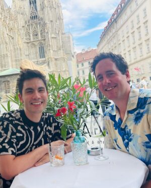 Sam Tsui Instagram - Europe trip 2023 - Passau, Česky Krumlov, Dürnstein, Vienna, Bratislava, Budapest 🌍 @caseybreves and I had an amazing time but so happy to be back in LA with Elaia!!