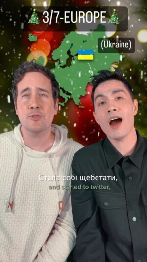 Sam Tsui Instagram - For Europe, we chose the #ukrainian #newyears carol, “#shchedryk “ which was adapted as #carolofthebells - enjoy! #christmasmusic #holidaysongs #global #languages #singers #ukraine #ukraina