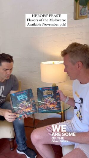 Sam Witwer Instagram - Unboxing … Heroes’ Feast: Flavors of the Multiverse - An Official Dungeons & Dragons Cookbook hits stores November 7th. This is the sequel to our NY Times Bestselling Heroes Feast! There is both a standard edition AND a Barnes & Noble version with an alternate cover and end papers. Nom nom nom!