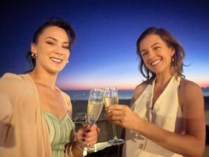 Samantha Win Instagram - I’m so proud of us!!! The biggest thank you @dawnmarietrue for being the best writing partner and friend to venture into these new territories together!! I know this is just the beginning, so I can’t wait to celebrate ALL of our steps along the way! Champagne and pasta y’all!!! 🥂🤪