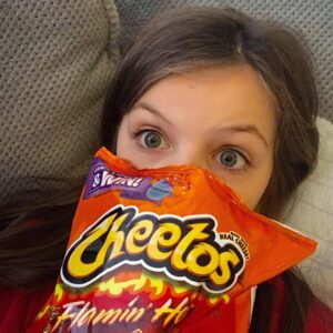 Samara Lee Instagram - Do they have a support group for flaming hot Cheetos?? ....asking for a friend.... 💀 #willworkforflaminghotcheetos #cantstopwontstop #flaminghotcheetos #delicioso