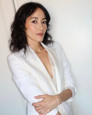 Sandrine Holt Instagram - Last month I was lucky to have the talented @zoetaylormakeup and @georgenorthwood do me up for The Shrouds photocall and press conference Thank you @ysl for dressing me 🤍🤍🤍#theshrouds