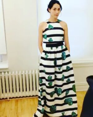 Sandrine Holt Instagram - Thank you @mjsimonelli for your styling talent and @honornyc for letting me wear your beautiful dresses. 🙌