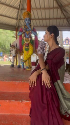 Sangeetha Kalyankumar Instagram - Beautiful saree @suti_sancha and very comfortable I love the fabric 🫂❤️ thank you @suti_sancha 

#janakiramayyagarimanavaralu