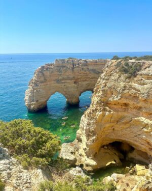 Sangita Patel Instagram - Wassup Algarve ❤️

Peeps, just EFFIN amazing, traded in my hiking gear for a 👙 …this is just one of the beaches (Marinha beach), my mind is blown! 
I just stood there taking in the beauty…my goodness! 
Soaking up the sun and I gotta give Sam photo credit on this ‘Sports Illustrated 🇵🇹 edition’ shot (the last pic) - feelin the moment 😂

Just living it. 
Portugal 🇵🇹 you are just giving awe moments after awe moments.

Off to Benagil caves - scared to kayak over but gotta do it! Wish me luck! 

#Portugal #Vacation #Algarve #Sunshine #Smile