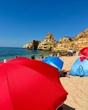 Sangita Patel Instagram - Wassup Algarve ❤️

Peeps, just EFFIN amazing, traded in my hiking gear for a 👙 …this is just one of the beaches (Marinha beach), my mind is blown! 
I just stood there taking in the beauty…my goodness! 
Soaking up the sun and I gotta give Sam photo credit on this ‘Sports Illustrated 🇵🇹 edition’ shot (the last pic) - feelin the moment 😂

Just living it. 
Portugal 🇵🇹 you are just giving awe moments after awe moments.

Off to Benagil caves - scared to kayak over but gotta do it! Wish me luck! 

#Portugal #Vacation #Algarve #Sunshine #Smile