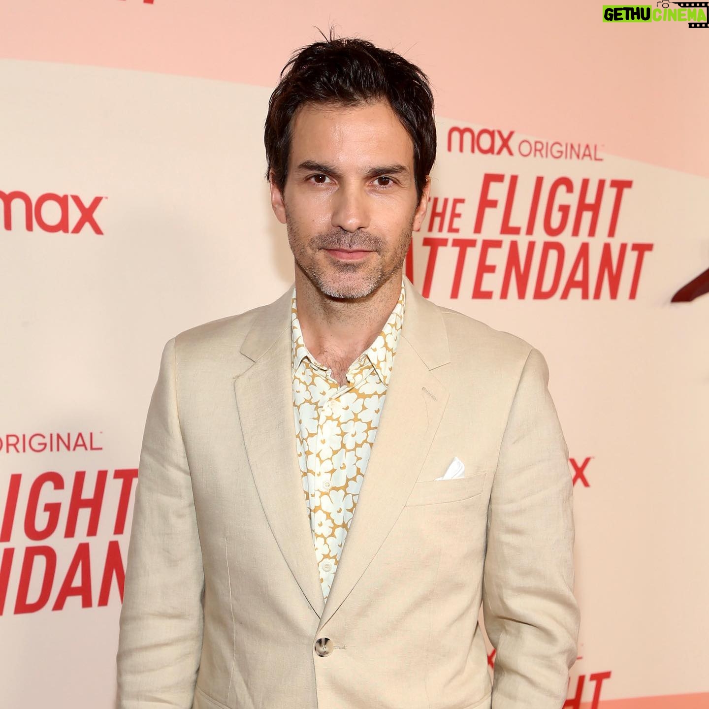 Santiago Cabrera - 10K Likes - Last night at the premiere of @flightattendantonmax Season 2. Thank you @anniejagger for the style @sandroparis