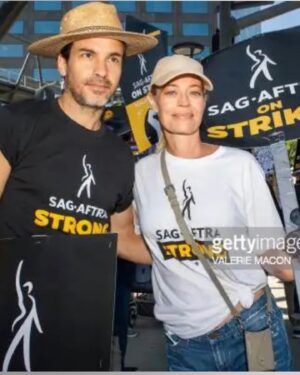 Santiago Cabrera Instagram - Amazing energy on the picket lines today. Stay strong. #unionstrong #sagaftra #wgastrong #sagaftrastrong @jerilryan @thejackcoleman