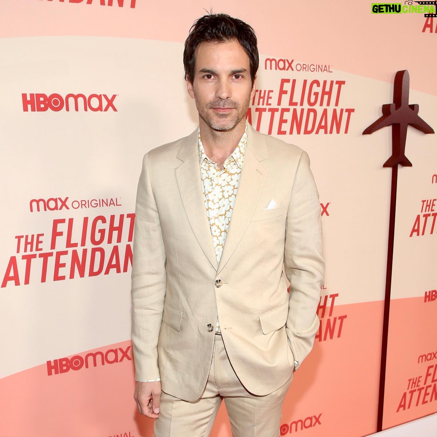 Santiago Cabrera - 10K Likes - Last night at the premiere of @flightattendantonmax Season 2. Thank you @anniejagger for the style @sandroparis