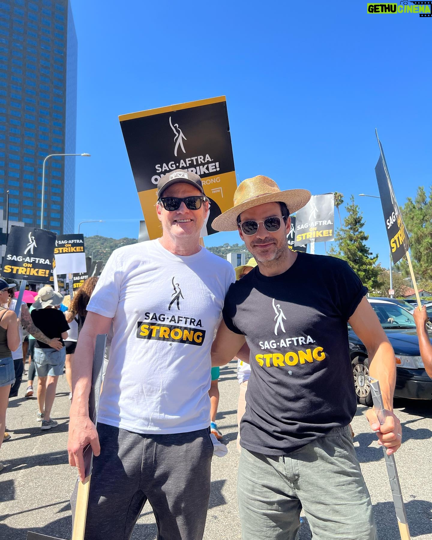 Santiago Cabrera - 9K Likes - Amazing energy on the picket lines today. Stay strong. #unionstrong #sagaftra #wgastrong #sagaftrastrong @jerilryan @thejackcoleman