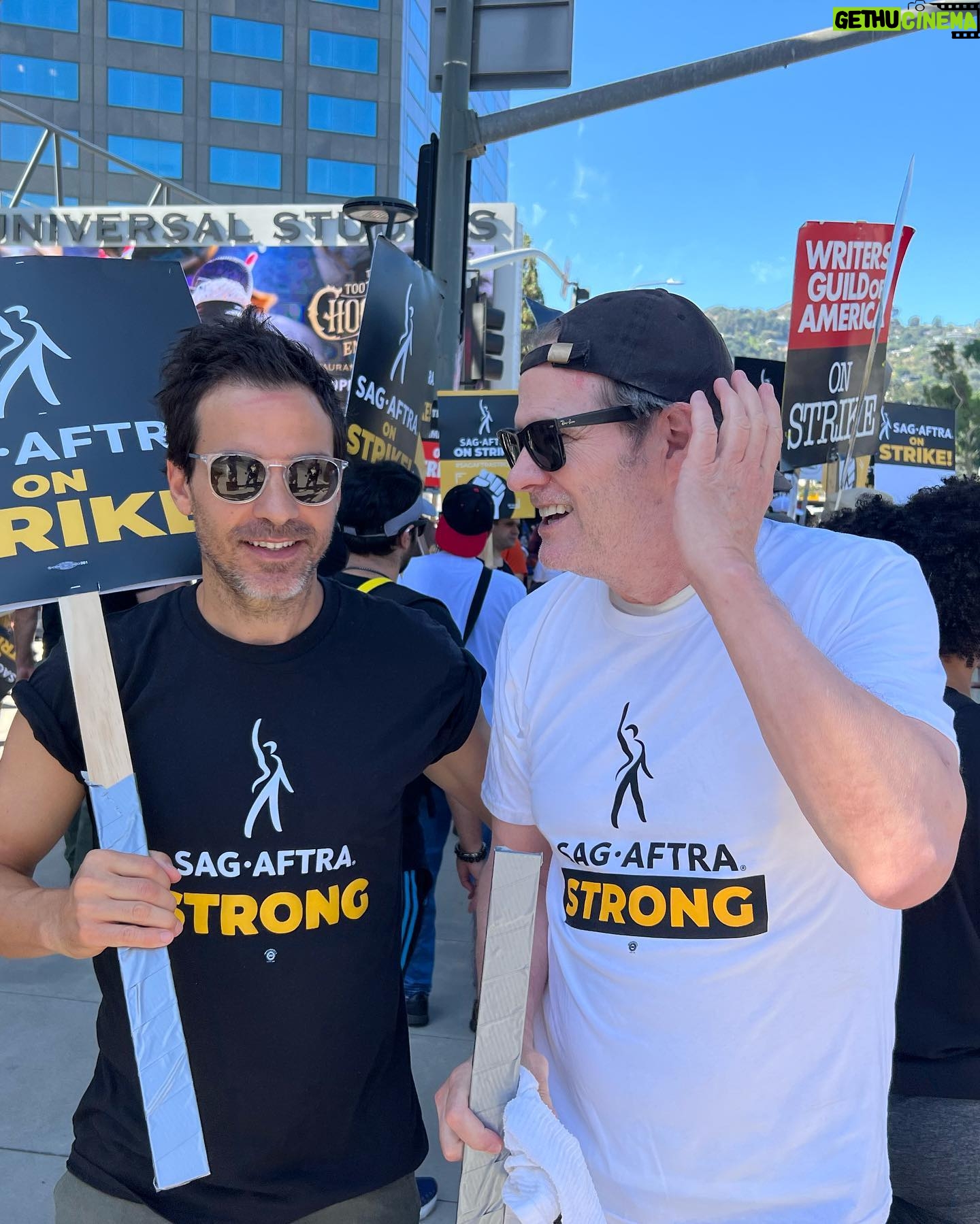 Santiago Cabrera - 9K Likes - Amazing energy on the picket lines today. Stay strong. #unionstrong #sagaftra #wgastrong #sagaftrastrong @jerilryan @thejackcoleman