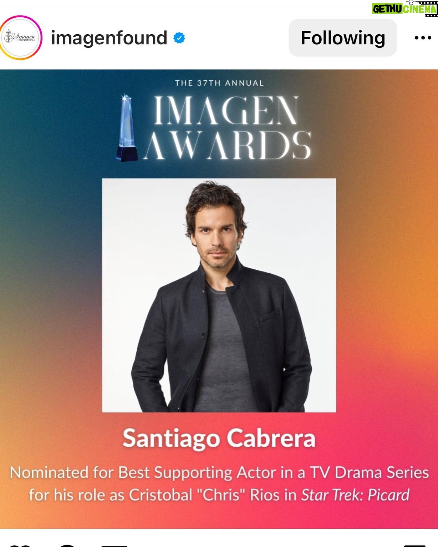 Santiago Cabrera - 11.2K Likes - Thanks so much @imagenfound for the nomination. Sorry I can’t be with you later today, wishing you all the best, hope its a wonderful evening and congrats to all fellow nominees #imagineawards #imaginefoundation Muchas gracias Imagine Awards por la nominación. Siento no poder estar con ustedes están noche, les deseo lo mejor, que sea una linda ceremonia y felicidades a todos los nominados #startrekpicard #startrek photo credit: I will come back and give it, it was a screen grab from our #Picard photo shoot in Season 2